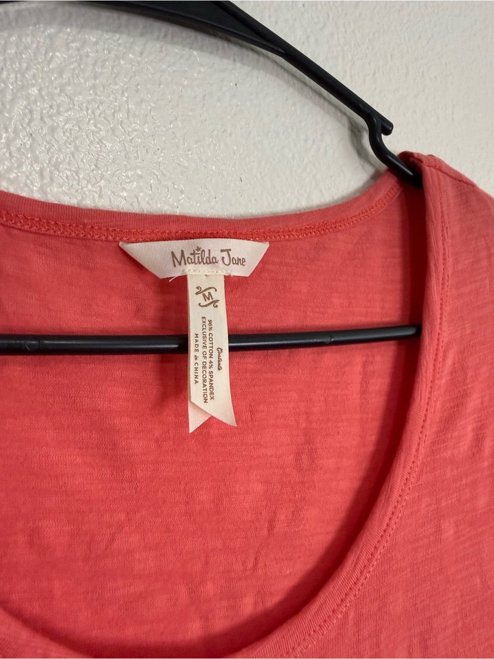 MATILDA JANE Coral Ruffle Embroidered Hem Short Sleeve Top Sz M - Picture 4 of 8